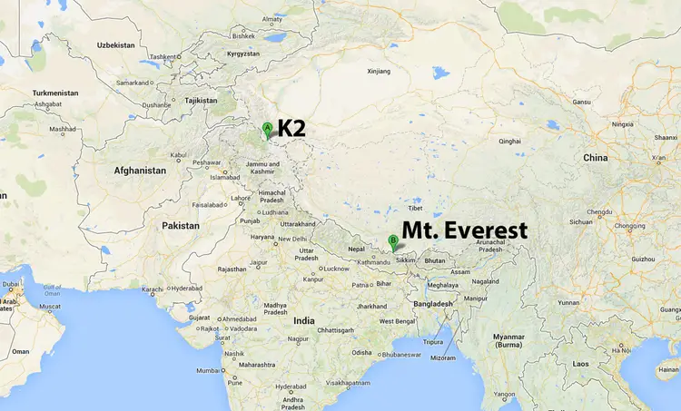 Map of K2