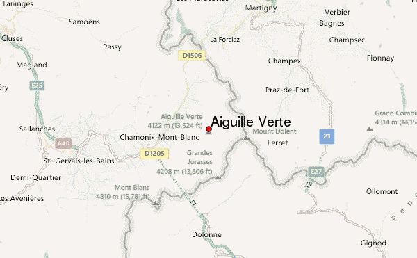 Map of Aiguille Verte
